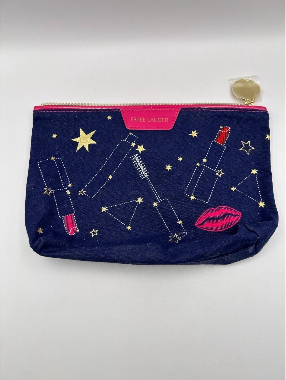 Estée Lauder Cosmetic Pouch Lipstick, Mascara, Lips, Stars, Constellations Blue